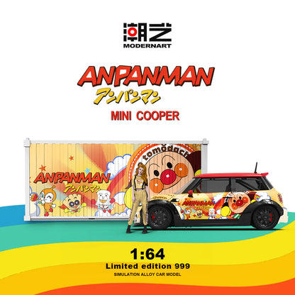 ModernArt 1:64-BMW Mini Cooper w/Figurine &amp; Container ANPANMAN MD643643-2