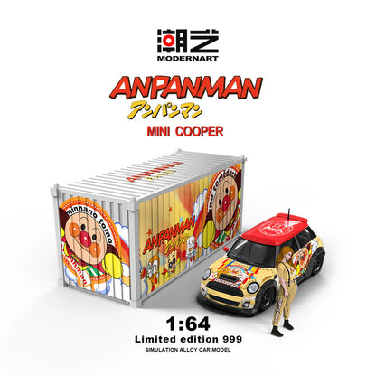 ModernArt 1:64-BMW Mini Cooper w/Figurine &amp; Container ANPANMAN MD643643-2