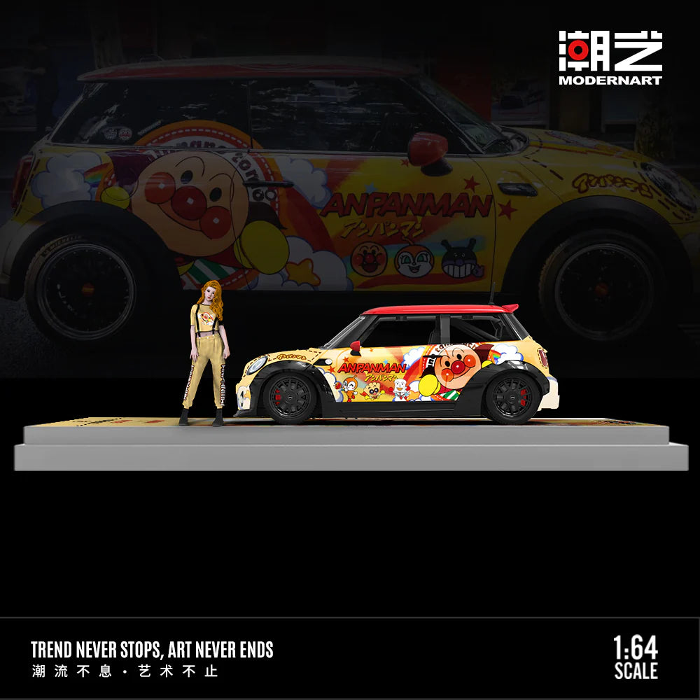 ModernArt 1:64-BMW Mini Cooper w/Figurine ANPANMAN MD643643-1