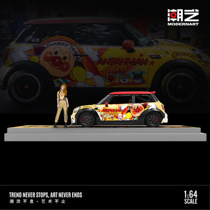 ModernArt 1:64-BMW Mini Cooper w/Figurine ANPANMAN MD643643-1