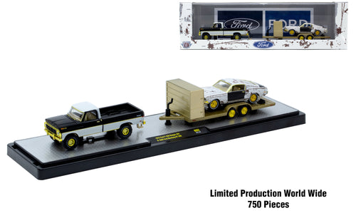 CHASE CARS-M2 Machines-1972 Ford F-250 Ranger 4X4 &amp;amp; 1969 Ford Mustang GT 390 (M2 Machines-Auto-Haulers Release 90)