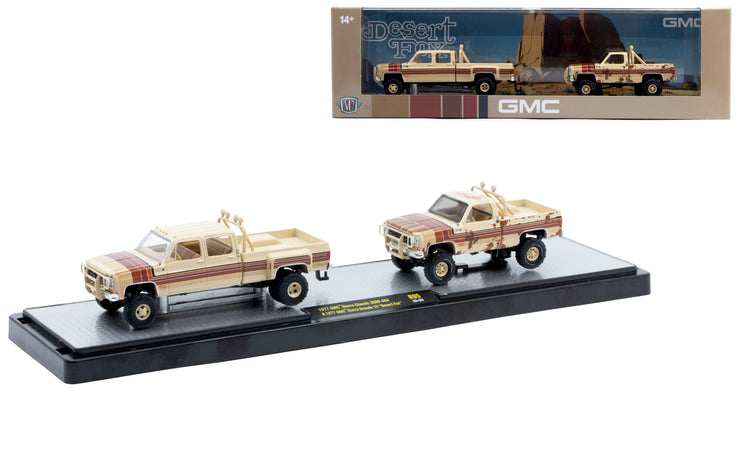 1977 GMC Sierra Classic 3500 4X4 &amp; 1977 GMC Sierra Grande 15 “Desert Fox” (36000-95C) (M2 Machines Auto-Haulers Release 95)