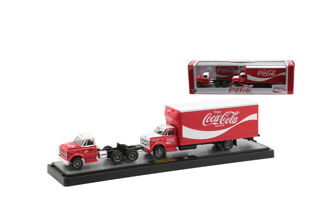 Coca-Cola - 1970 Chevrolet C60 Truck &amp; 1970 Chevrolet C60 Truck (56000-TW06C) – M2 Machines Auto-Haulers Coca-Cola Release TW06