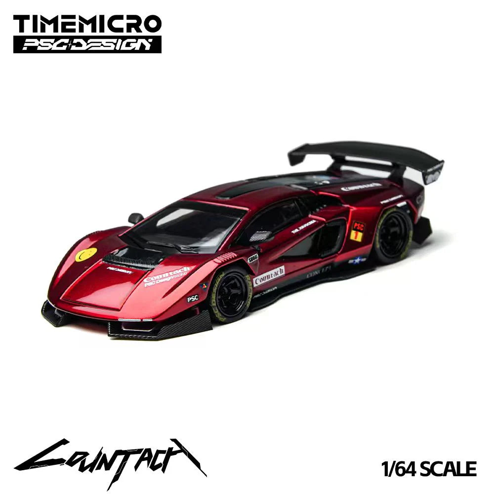 TimeMicro &amp; PSC DESIGN 1:64- Lamborghini Countach “V” Scarlet TM647705