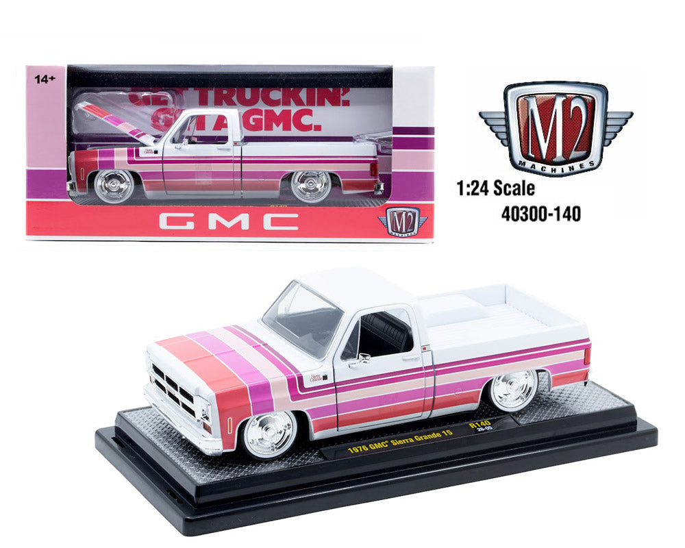 M2 Machines 1:24 1976 GMC Sierra Grande 15 – White – Release 140A