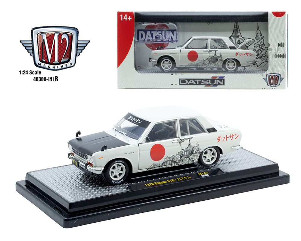 M2 Machines 1:24-1970 Datsun 510 – White – Release 141B