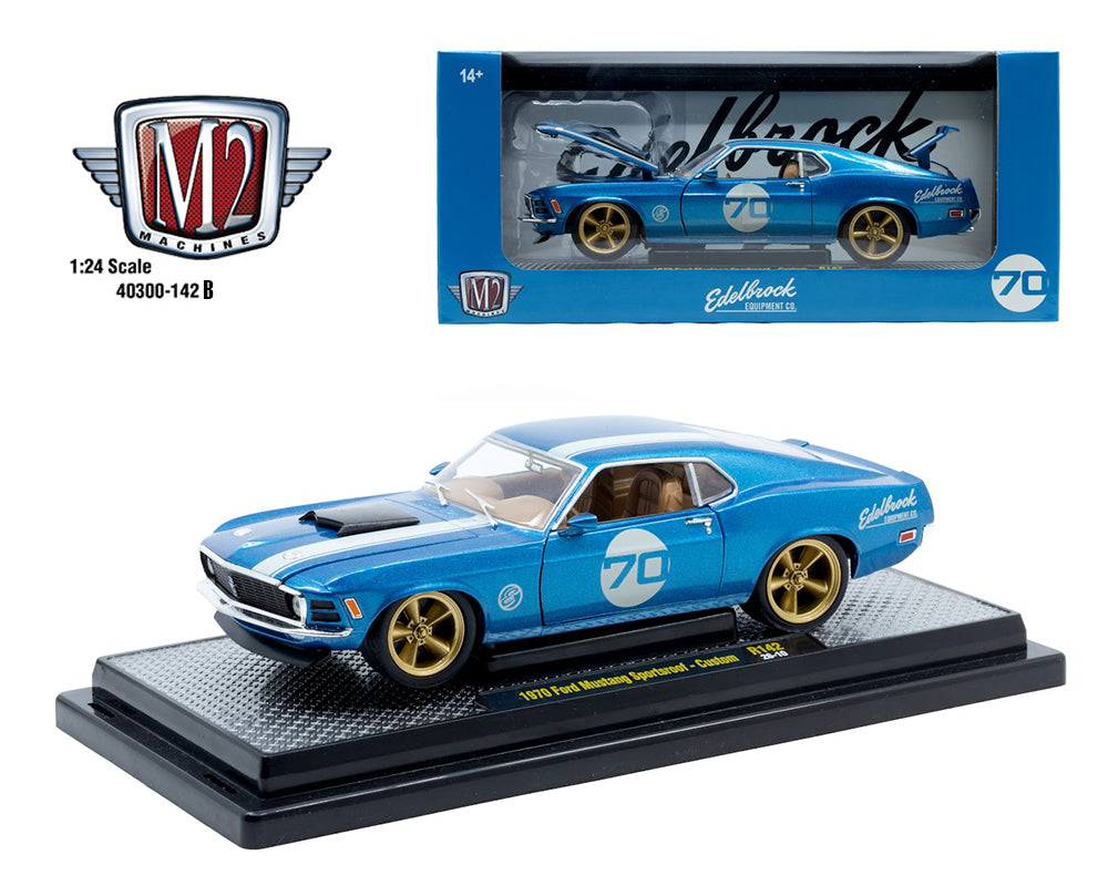 (PRE-0RDER 2026) M2 Machines 1:24-1970 Ford Mustang – Blue – Release 142B