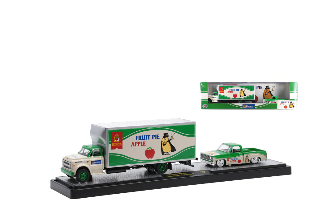 Hostess 1968 Chevrolet C60 Truck avec 1974 Chevrolet Cheyenne Super 10 – M2 Machines Auto-Haulers Walmart Exclusive Release S40 (36000-S40C)