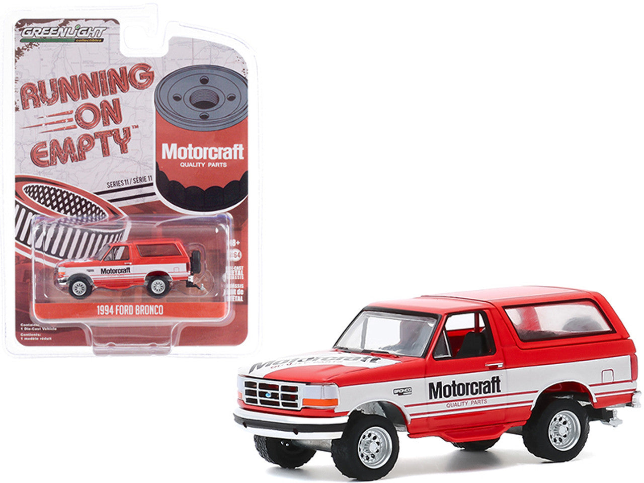 1994 Ford Bronco Red with White Stripes "Motorcraft"