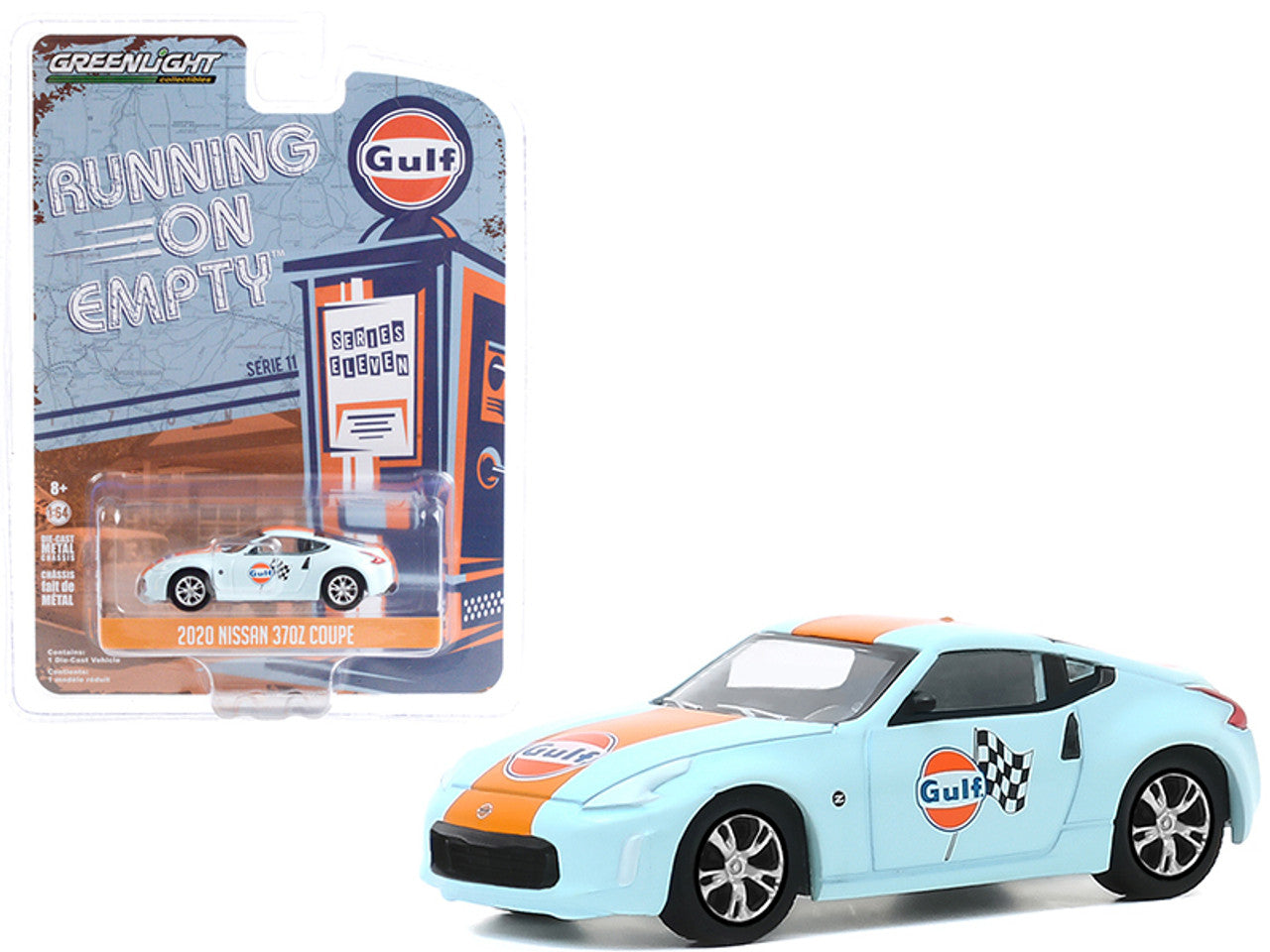 2020 Nissan 370Z Coupe Light Blue with Orange Stripe "Gulf Oil" "