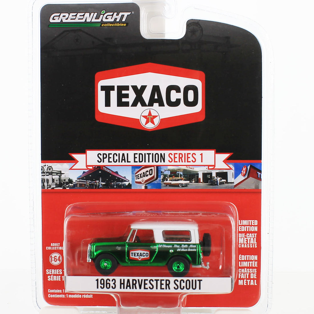 CHASE CARS Texaco 1963 International Harvester Scout Greenlight (CHASE-GL41165-B)