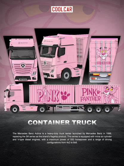 CoolCar 1/64 - Mercedes-Benz Actros Container Truck- PINK PANTHER CC646734