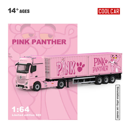CoolCar 1/64 - Mercedes-Benz Actros Container Truck- PINK PANTHER CC646734