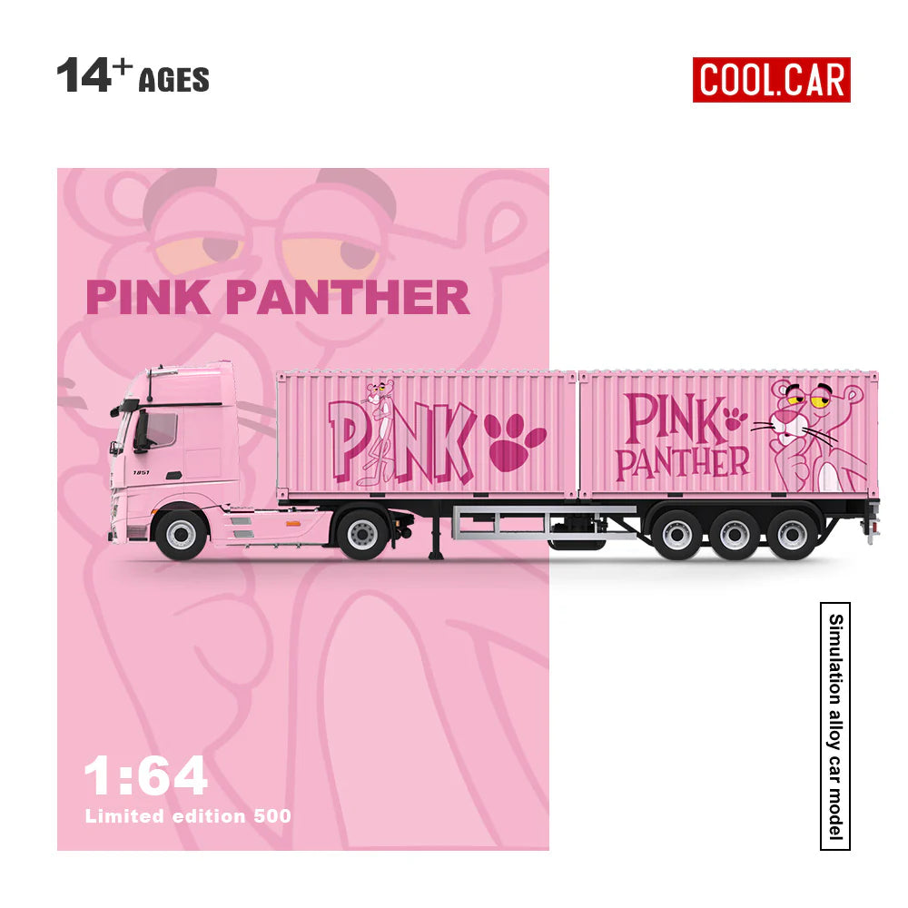 CoolCar 1/64 - Mercedes-Benz Actros Container Truck- PINK PANTHER CC646734
