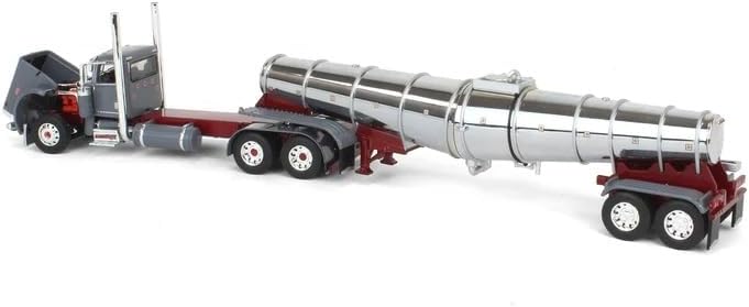 Day Cab and Polar Deep Drop Tank Trailer North Coast Wine Gray, DCP by First Gear-1/64