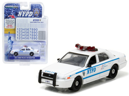2011 Ford Crown Victoria Police New York Police Department (NYPD) with NYPD Squad Number Decal Sheet Hobby GL42771