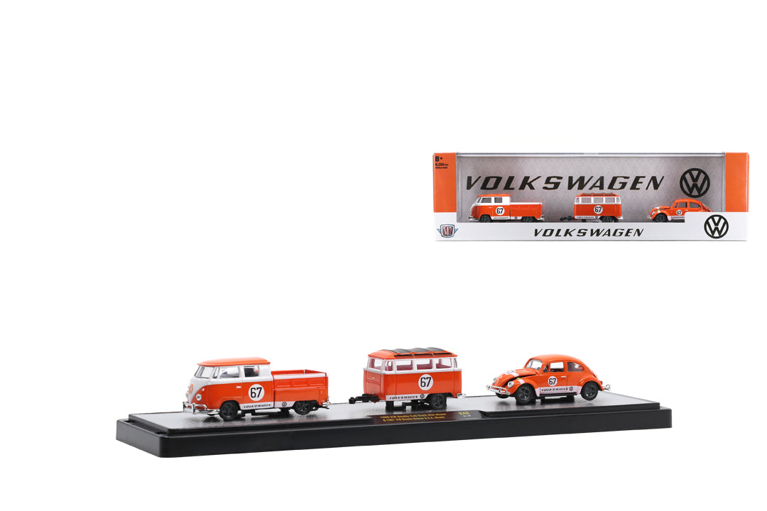 1960 VW Double Cab Truck USA Model &amp; 1967 VW Beetle Deluxe USA Model (36000-48B) - M2 Machines Auto-Haulers Release 48
