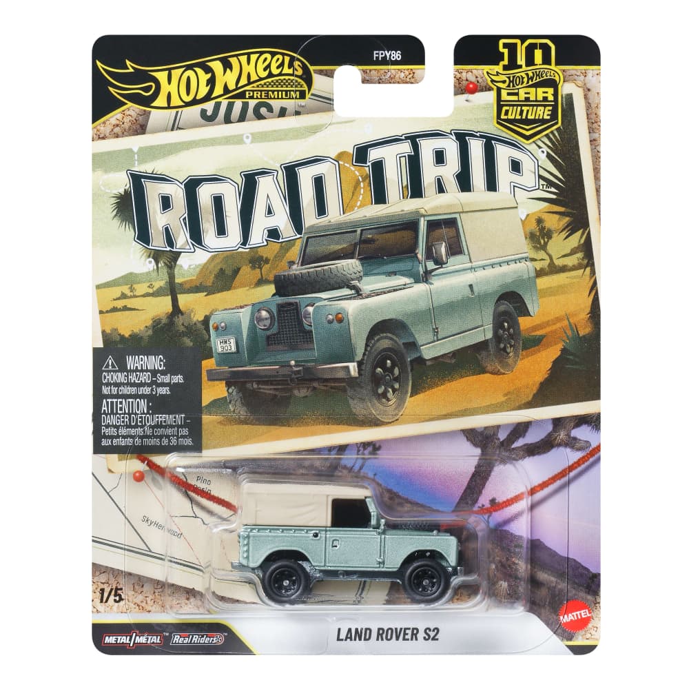 Hot Wheels Car Culture 1:64 Fraser’s Land Rover Series II – 10th Anniversary 2026 Road Trip JKF06