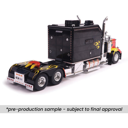 2002 Peterbilt 379 Custom - Black w/ Flames (1:43)