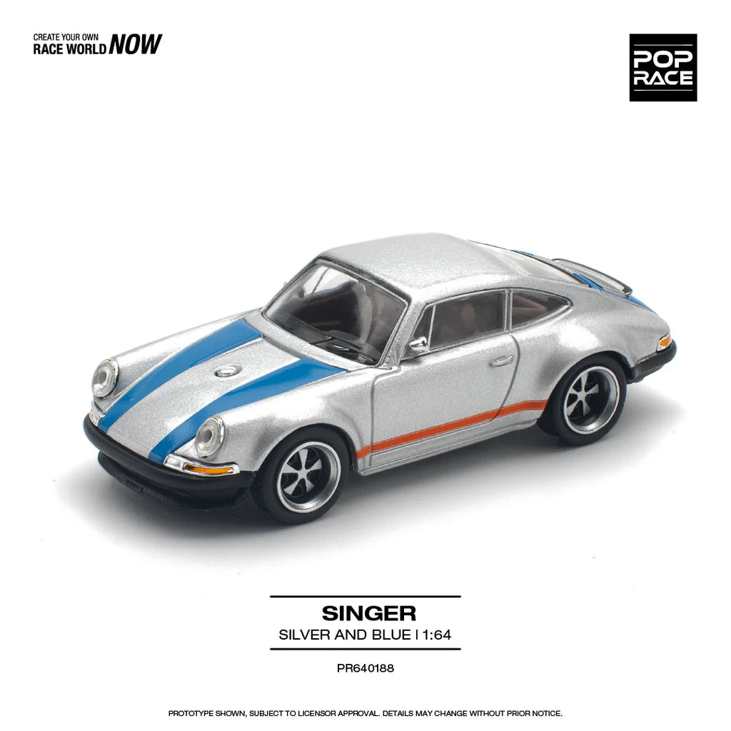 POPRACE- SINGER SILVER/BLUE PR640188