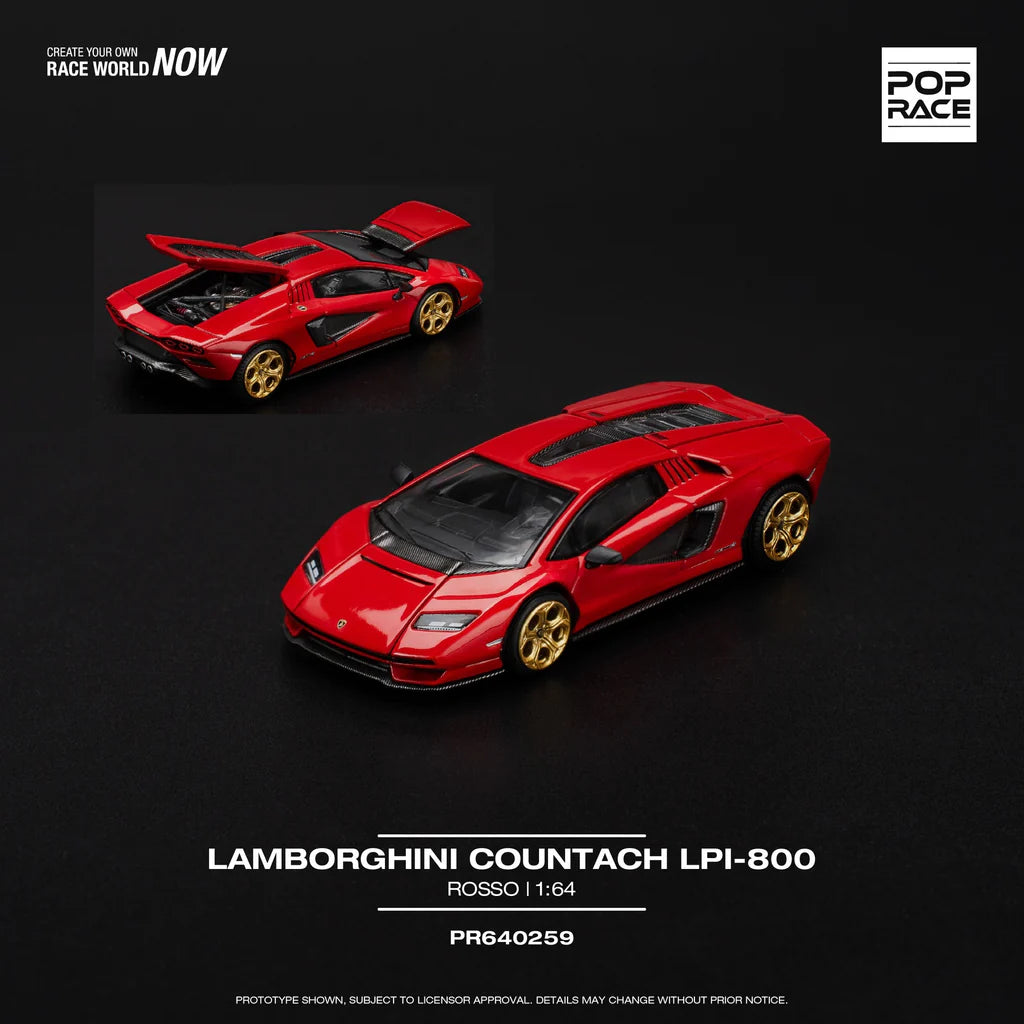 POPRACE 1/64, LAMBORGHINI COUNTACH LPI-800 - ROSSO
