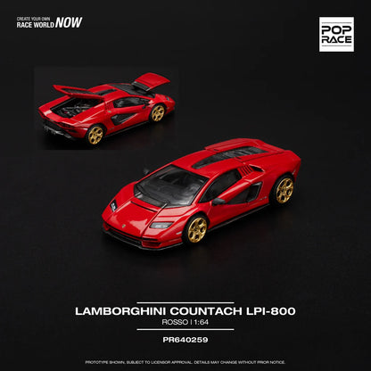POPRACE 1/64, LAMBORGHINI COUNTACH LPI-800 - ROSSO