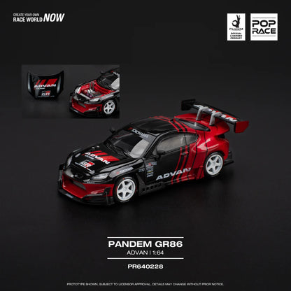 (PRE-0RDER 2025) POPRACE 1/64, PANDEM GR86 - ADVAN