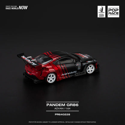 (PRE-0RDER 2025) POPRACE 1/64, PANDEM GR86 - ADVAN