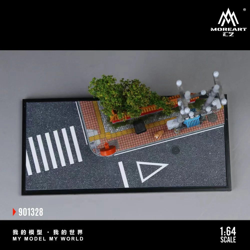Coin de rue urbain avec mur rouge MoreArt 1:64 MO901328