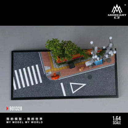 Coin de rue urbain avec mur rouge MoreArt 1:64 MO901328