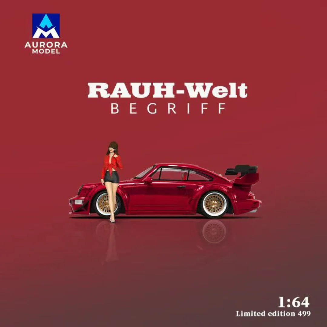 AURORA MODEL 1/64- Porsche RWB964 Red w/Figurine AM640881-1
