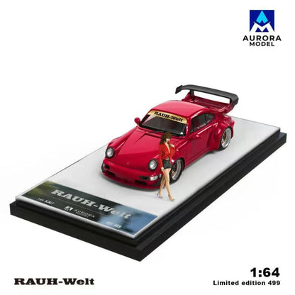 AURORA MODEL 1/64- Porsche RWB964 Red w/Figurine AM640881-1