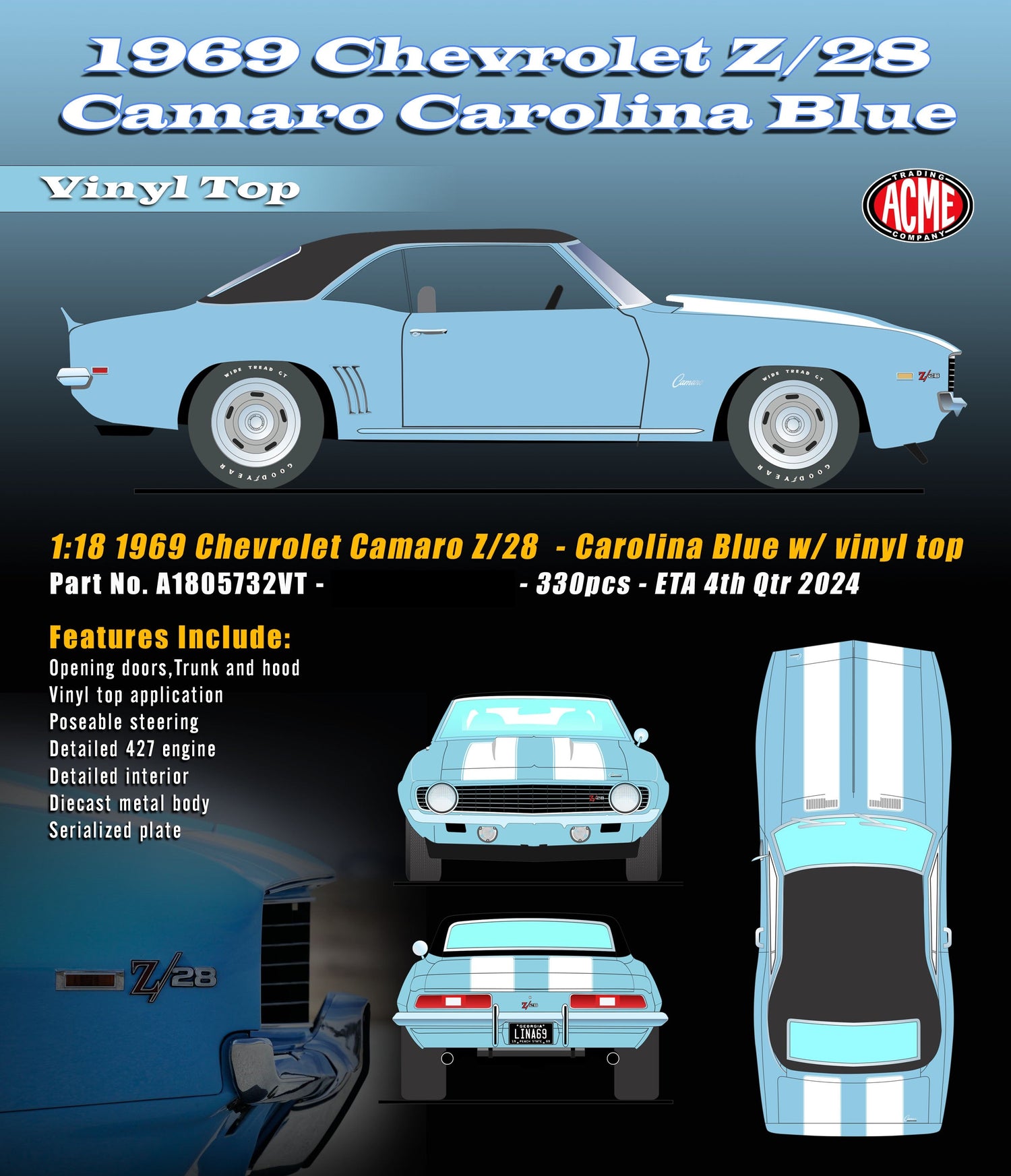 Chevrolet Camaro Z/28 1969 (Vinyl Top)