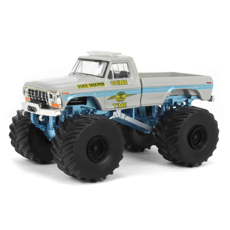 1979 Ford F-250 Monster Truck Crime Time State Trooper – GreenLight Kings of Crunch 1:64 – GL49195-F