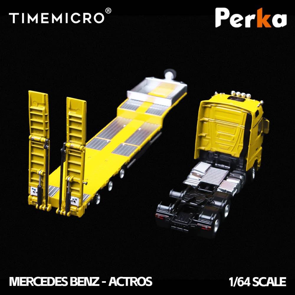 TimeMicro x Perka -Mercedes Benx Flatbed Transport- Yellow TM646732