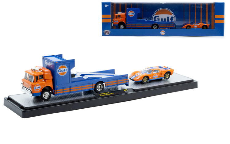 Gulf 1970 Ford F-950 &amp; 1966 Ford GT MK2 (36000-94A) (M2 Machines Auto-Haulers Release 94)