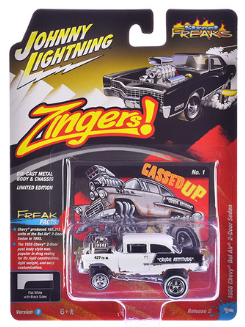Johnny Lightning-1955 Chevy Bel Air Gasser Zingers-(Flat White) JLSF031-4