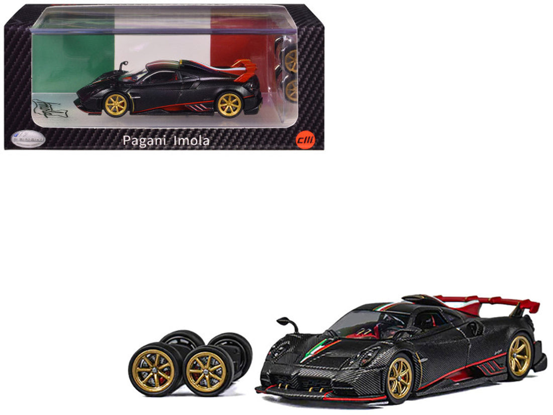 Pagani Imola, Black Carbon with Italian Flag Stripes (CM64-IMOLA-04)