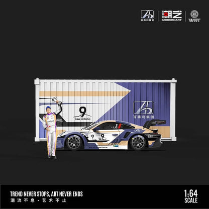 ModernArt 1:64-Porsche 911 GT3 Cup (992) w/Figurine &amp; Container-Team BetterLife 