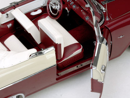 1955 Pontiac Star Chief Open Convertible in White Mist / Persian Maroon (Échelle-Scale 1:18)