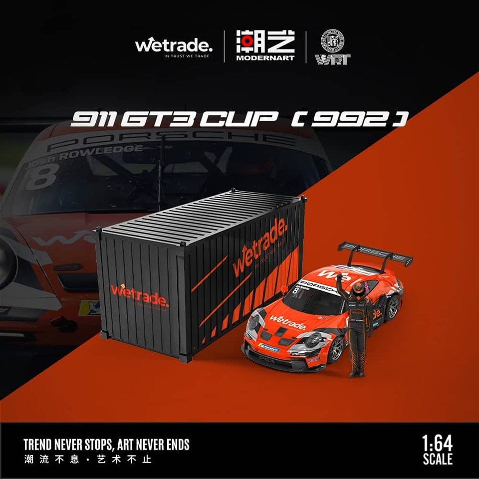 ModernArt 1:64- Porsche 911 GT3 CUP-No.8 Standard w/Figurine &amp; Container MD647310-2