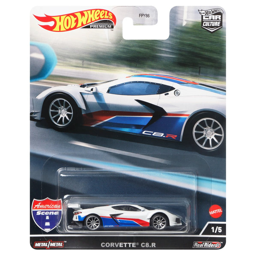 HOT WHEELS PREMIUM 2022 CAR CULTURE AMERICAN SCENE, CORVETTE C8.R , 1/5 (HCK03)