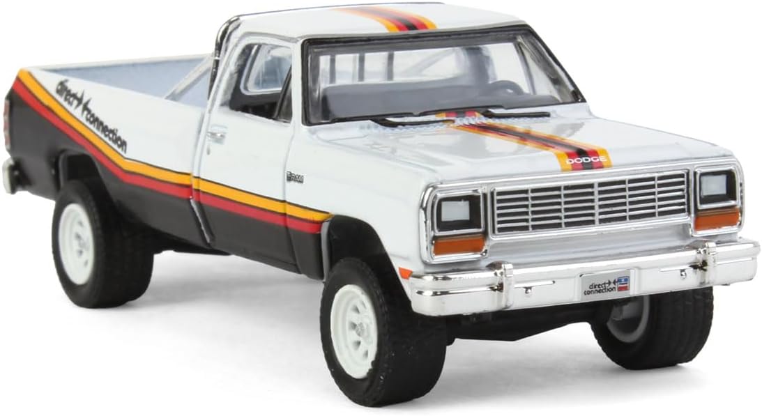 1981 Dodge Ram D-150 Pickup Truck White with Stripes "Mopar Direct Connection"