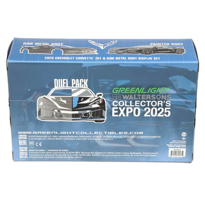 GreenLight Waltersons Collector’s Expo Exclusive 1:64 2025 Chevrolet Corvette C8 ZR1 Black with Blue Stripes and Raw Casting GL51683-A