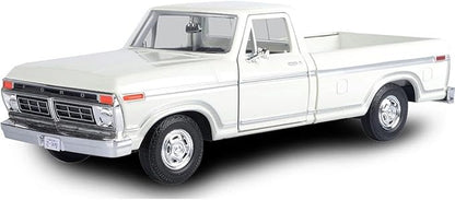 1977 Ford F-150 Custom Pickup – Blanc – Motormax 1:24 Timeless Legends – 79386WH