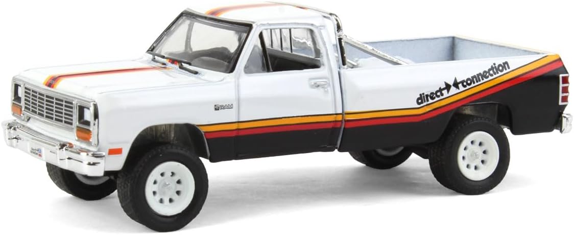 1981 Dodge Ram D-150 Pickup Truck White with Stripes "Mopar Direct Connection"