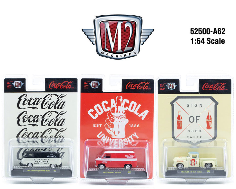 M2 Machines 1:64 Coca-Cola 2026 Release A62 Assortment (Set of 3) 52500-A62