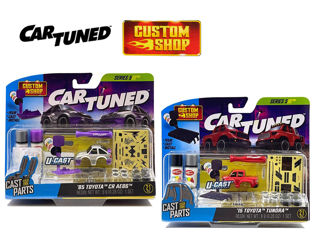 CarTuned 1:64 Custom Shop Castworks Series 5 Toyota – 1985 Toyota CR AE86 &amp; 2015 Toyota Tundra – 541769-XX4