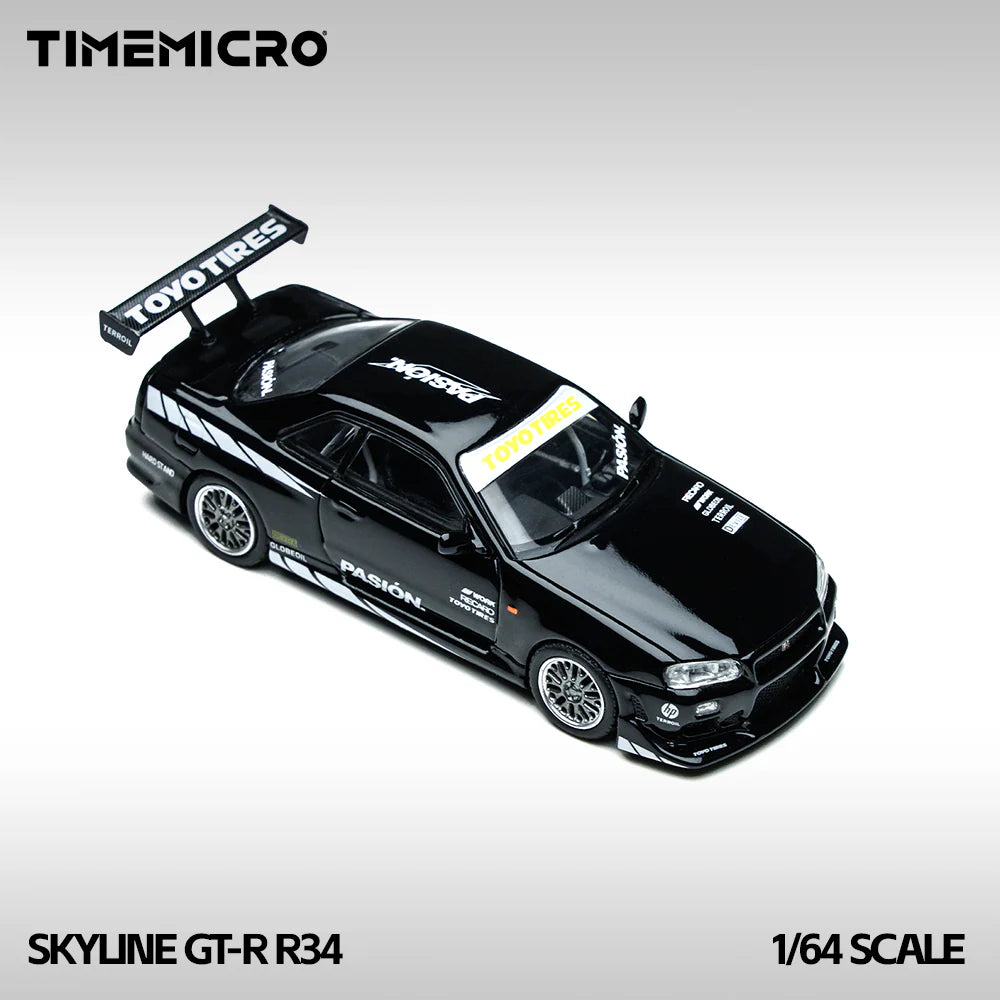 TimeMicro 1:64- Nissan Skyline GTR R34 Black TM800504