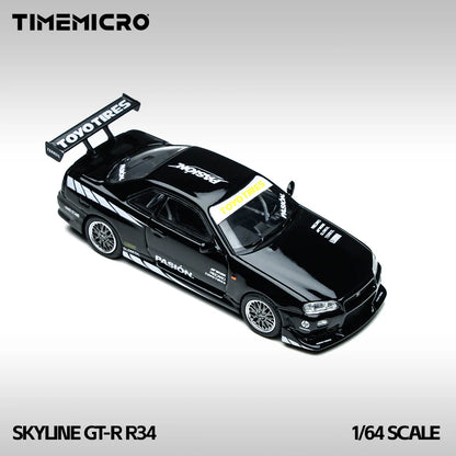 TimeMicro 1:64- Nissan Skyline GTR R34 Black TM800504